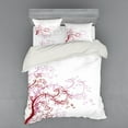 thumbnail image 2 of Ambesonne Floral Bedding Set 3 Pcs, Magnolia Art, Twin, Red White, 2 of 3
