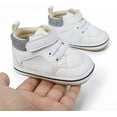 thumbnail image 4 of Baby Boys Girls Oxford Shoes Hard Bottom Lace Up Sneaker PU Leather Moccasin Infant Toddler First Walker Uniform Dress Loafer Shoes 3-18 Months, 4 of 6
