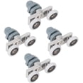 thumbnail image 1 of Ensemble de 4 Rouleaux de Porte de Douche Double Haut et Bas - Sans Bruit - Rouleau Coulissant Double - 23mm, 1 of 5