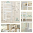 thumbnail image 2 of LEDREM 4-Tier Over-The-Toilet Storage Organizer with Adjustable Shelves & Hooks, Bamboo Bathroom Shelving Unit, Space-Saving Design, Cloud White, 2 of 6