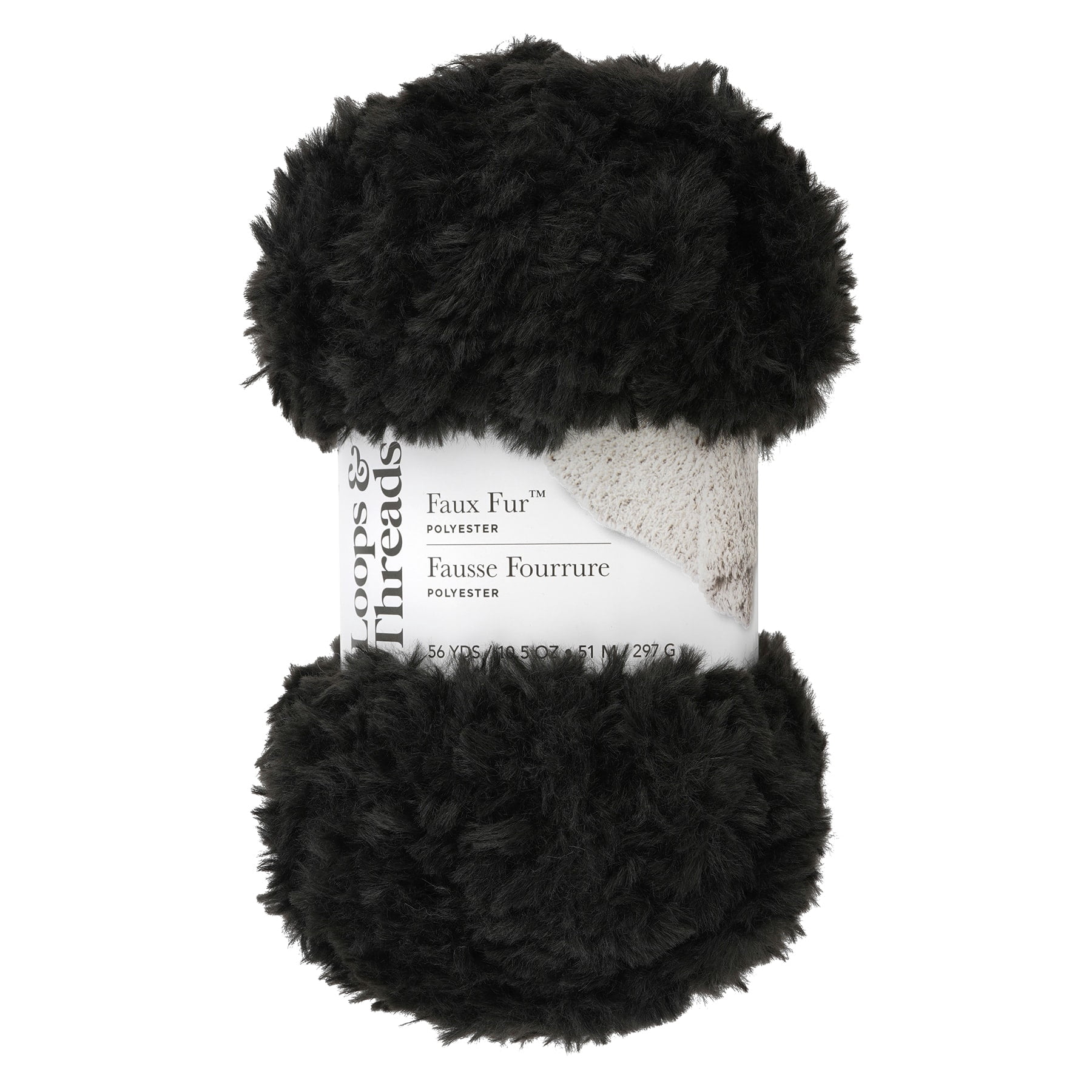 Loops & Threads Black Faux Fur Yarn - Super Bulky Yarn for Knitting, Crochet, Weaving, Arts & Crafts, 15 Pack