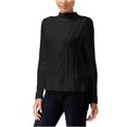 thumbnail image 1 of Suéter de Punto de Cable para Mujer Kensie Negro Extragrande Tejer, 1 of 2