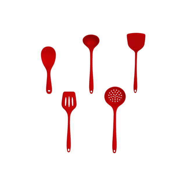 Vwrxbz Silicone Kitchen Utensils Set 5 Piece Non Stick Heat Resistant Cooking Spatula Spoon Ladle