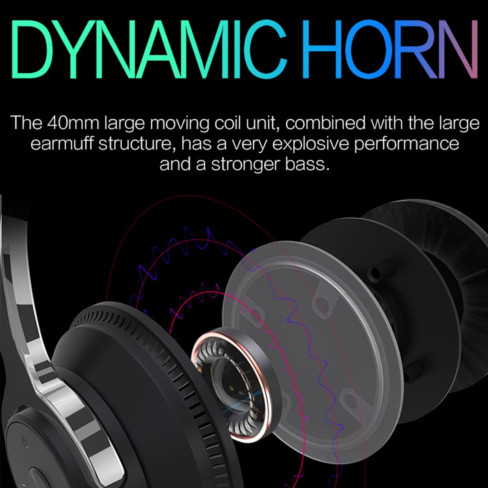 Bluetooth Headphones Over Ear, 80 Hrs Playtime Wireless Headphones with ENC Mic, Deep Bass EQ, Foldable Comfort for Travel, Gym & Commuting, Stocking Stuffers,Black