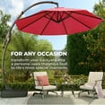 thumbnail image 5 of GRANDPATIO 11ft Offset Patio Umbrella with Base, Cantilever Outdoor Umbrella for Pool Garden, Red, 5 of 12