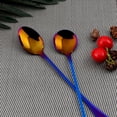 thumbnail image 6 of Colorful Long Handle Spoon, MDEALY 7” Stainless Steel Round Style Mixing Spoon, Coffee Ice Cream Spoon Cocktail Mixing Silverware Spoon Set for 12, 6 of 10