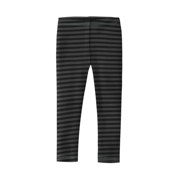 Made in USA Girls Striped Leggings | Black