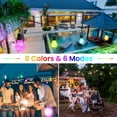thumbnail image 5 of Elfeland LED Outdoor String Lights, 48FT Patio Lights RGB Multicolor String Lights Dimmable Hanging Lights Backyard Garden Lights Party Cafe Lights, 5 of 11