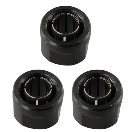 

BUYISI 3pcs 1/2 inch Black Collet Nut Plunge Router Parts 12.7mm Center Hole for 3612