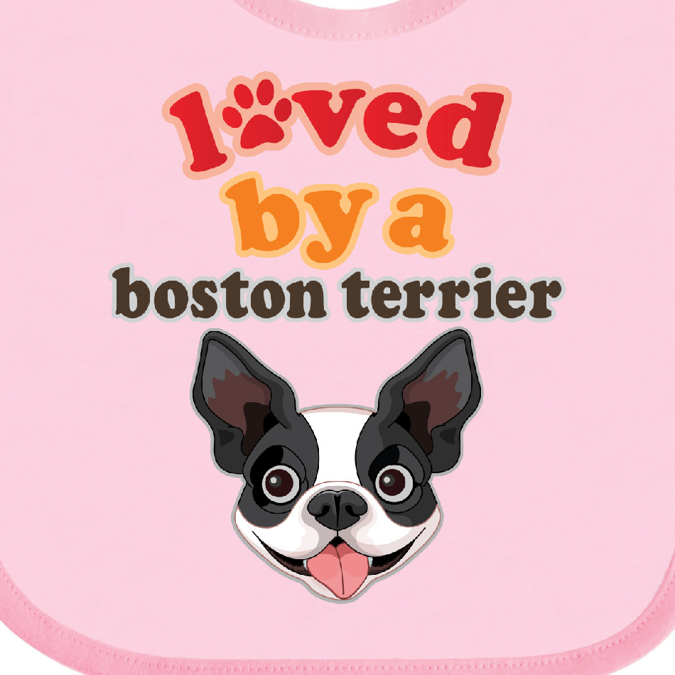 Inktastic Boston Terrier Dog Gift Girls Baby Bib - image 3 of 3