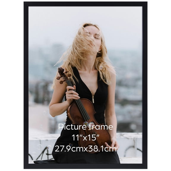 11x15 Picture Frame, Black 11 by 15 Photo Frame for Wall Gallery Display, Single