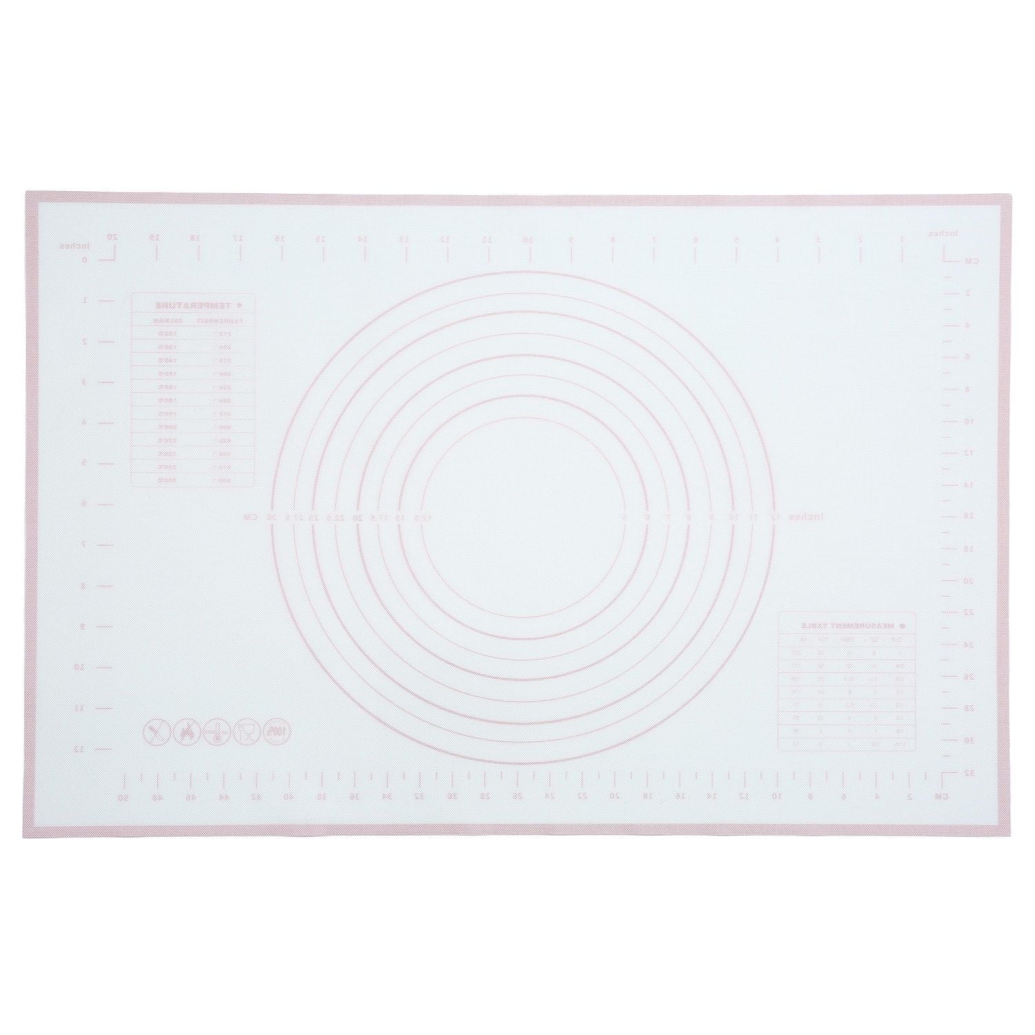 Tapis à pâtisserie réutilisable en silicone 24" x 16" Mainstays avec mesures Tapis à pâtisserie en silicone MS