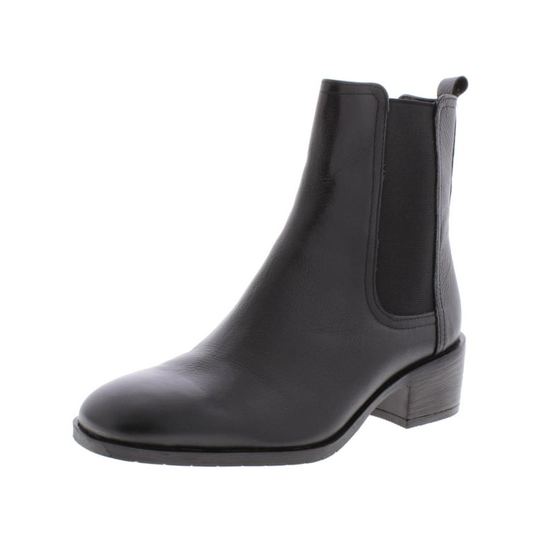 REACTION KENNETH COLE Womens Black Side Gores Block Heel Booties