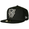 thumbnail image 1 of Black Panther Face Symbol Color Block New Era 59Fifty Fitted Hat-8 Fitted, 1 of 3