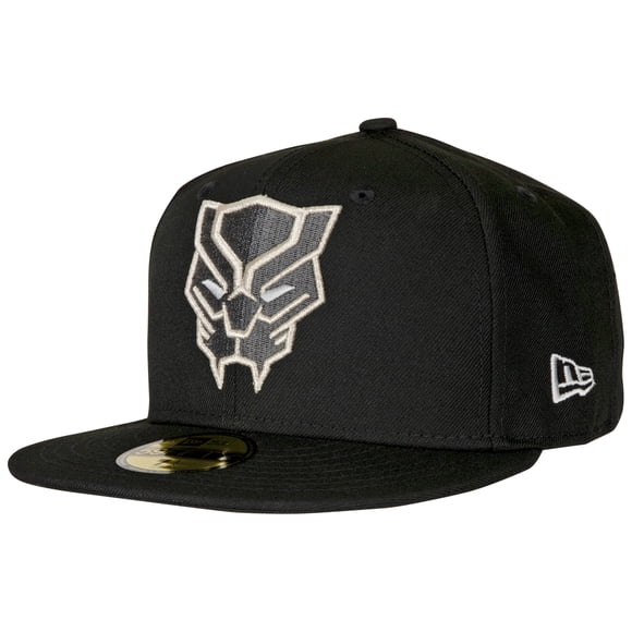 Black Panther Face Symbol Color Block New Era 59Fifty Fitted Hat-7 3/8 Fitted