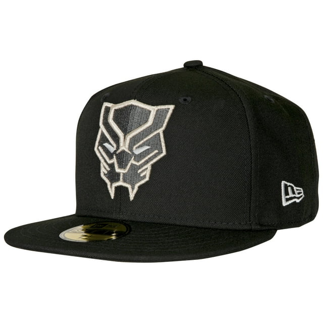 Black Panther Face Symbol Color Block New Era 59Fifty Fitted Hat-7 1/4 Fitted