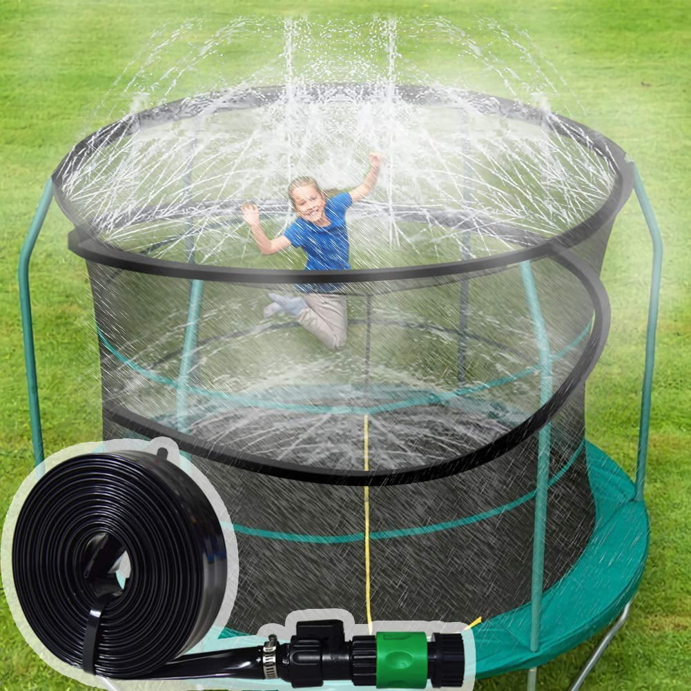 ARTBECK Trampoline Sprinkler, Outdoor Trampoline Water Play Sprinklers for Kids, Fun Water Park Summer Toys Trampoline Accessories (Length-39 ft, Sprinkler-4) Length-39 ft