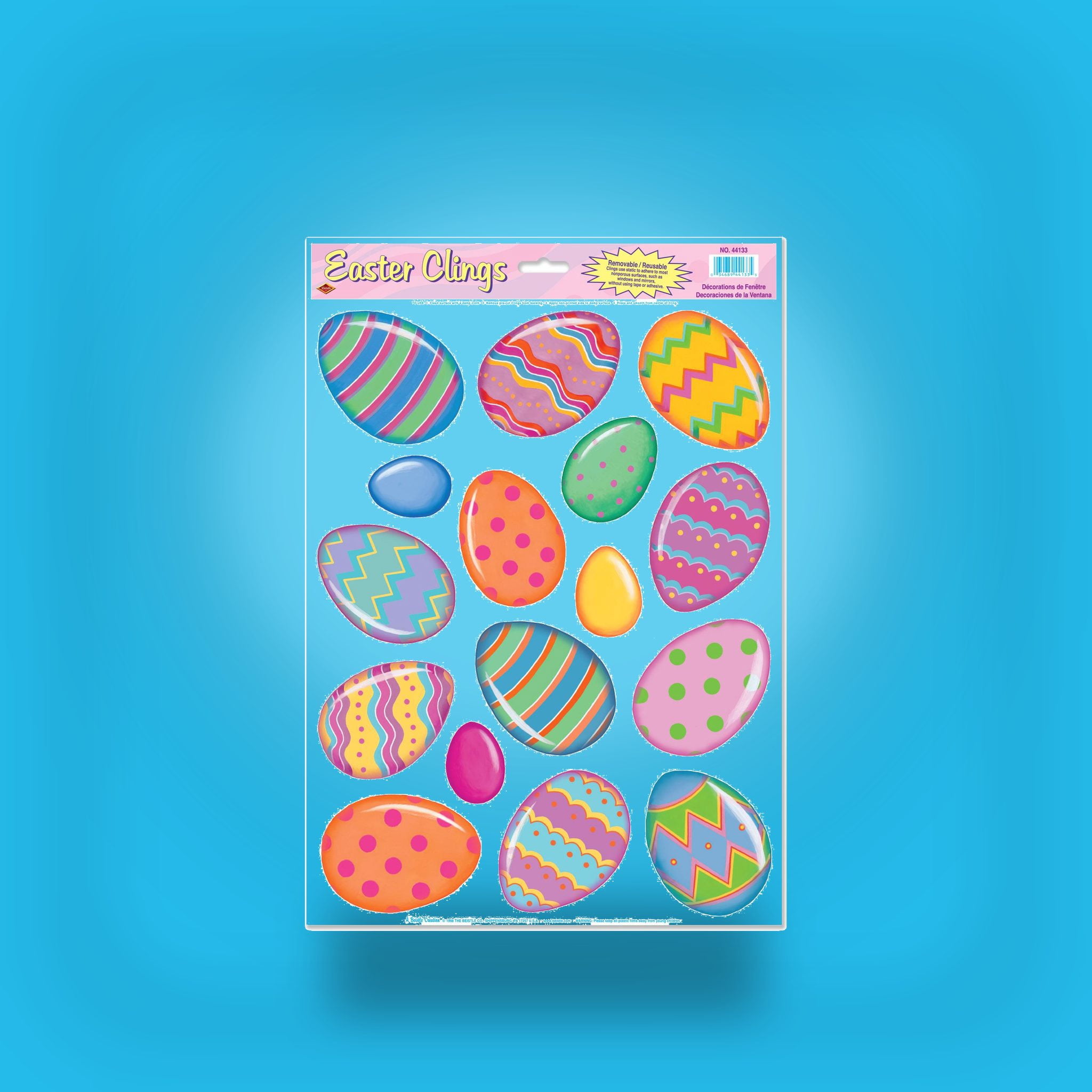 192 Piece Beistle Easter Color Bright Egg Clings