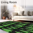 thumbnail image 2 of ODIKA 6'x9' Machine Washable Non-Slip Area Rug, Xmas Tree Duo Pine Forest Holiday Floor High Traffic Rug with Pad, Black, 627575, 2 of 8