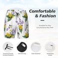 thumbnail image 5 of Lsque Mens Swim Trunks Lavender Flowers Pattern - Bathing Suit Compression Liner - Beach Swim Shorts Swimwear - (S-3XL) - Stretch Quick Dry -Small, 5 of 9