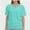 Aqua, variant on Womens Short Sleeve V Neck Dolman Tops with Side Shirring Loose Fit Shirts