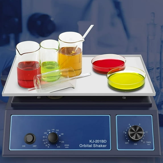 Laboratory Orbital Shakers , Orbital Shaker Speed 0-210 RPM Lab Oscillator Adjustable 110 V 17.7 x 15.74 Inch with Anti-Slip Platform for Laboratories
