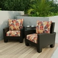 thumbnail image 2 of Jordan Manufacturing 46.5" x 24" Hixon Sunset Beige Leaves Rectangular Outdoor Deep Seat Chair Cushion Set with Welt, 2 of 11