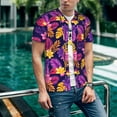 thumbnail image 6 of Lsque Purple Flower Pattern Mens Polo Golf Shirts Funny Graphics Shorts Sleeve Button Shirts Baseball T-shirt-4X-Large, 6 of 7
