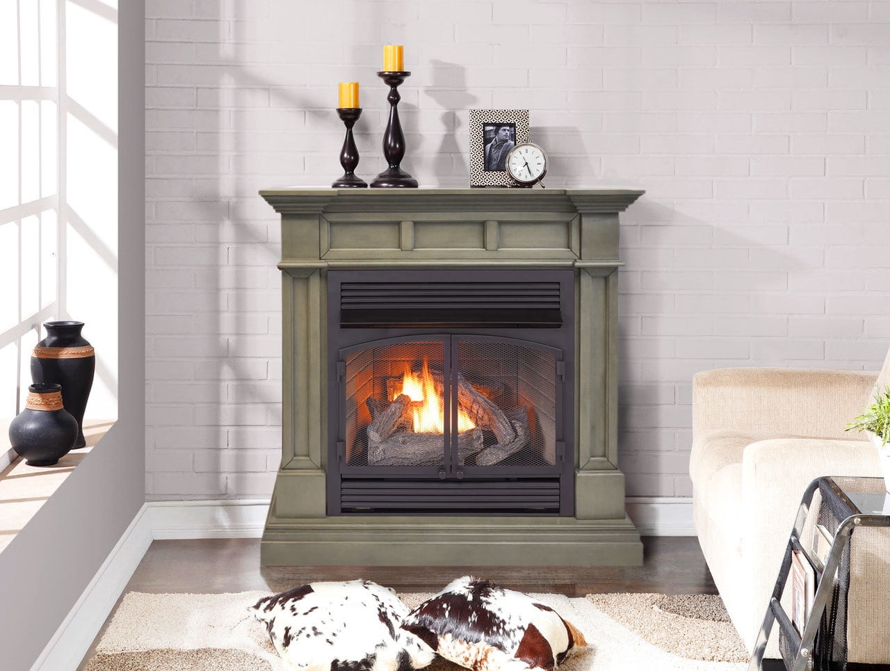 Duluth Forge Dual Fuel Ventless Gas, Ventless Gas Fireplace Insert With Remote