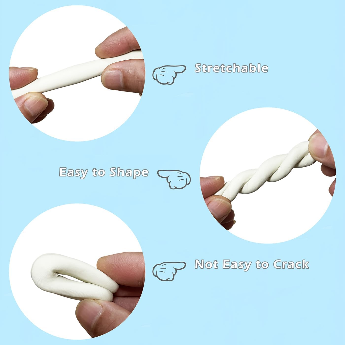 Non-Drying Oil-Based Modeling Clay 2.6 Pounds, Non Hardening Reusable Clay, Non Toxic No Bake Professional Oil Base Sculpting Clay (White)