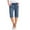 Navy, variant on UAMVSH Linen Shorts for Women Business Casual Straight Leg Work Shorts Tie Front Loose Knee Length Bermuda Shorts with Pockets