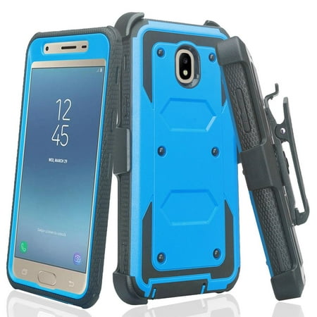 Samsung Galaxy J7 2018, J7v 2nd Gen, J7 Star, J7 Refine Case, Rugged Full-Body Coverage [Built-in Screen Protector] Heavy Duty Holster Shell Combo Phone Case -