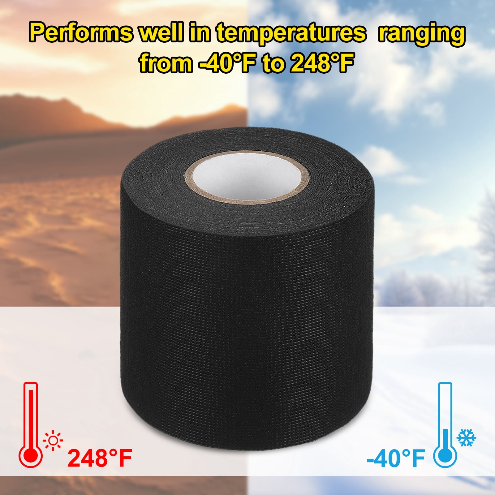 Uxcell Wire Harness Tape, 3.15 in x 49.2 ft Self-Adhesive Cloth Electrical Tape Auto Electrical Cable Fixed High Temp Noise Dampening Heat Proof Wire Harness Automotive Cloth Tape, 2 Pcs