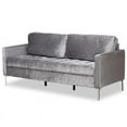 thumbnail image 1 of Baxton Studio Clara Velvet Fabric Upholstered Sofa in Grey, 1 of 8