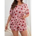 thumbnail image 1 of Strawberry Print Tee & Shorts Pajama Set, 1 of 5