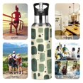 thumbnail image 7 of Yayeee 20oz Insulated Water Bottle Double Wall Stainless Steel with Flip Straw Lid, Green Geometric, 7 of 7