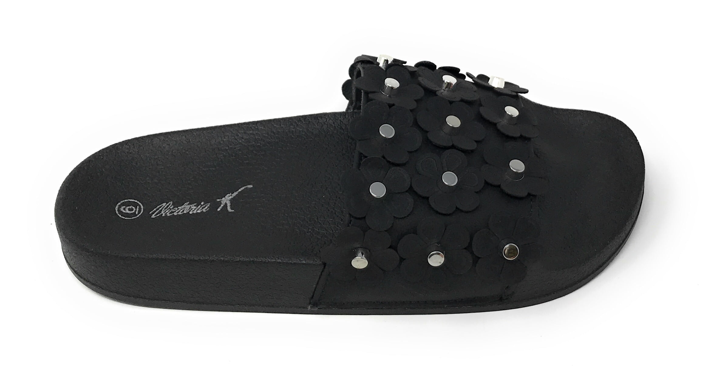 Victoria K Women's Daisy With Studs Slider Sandals