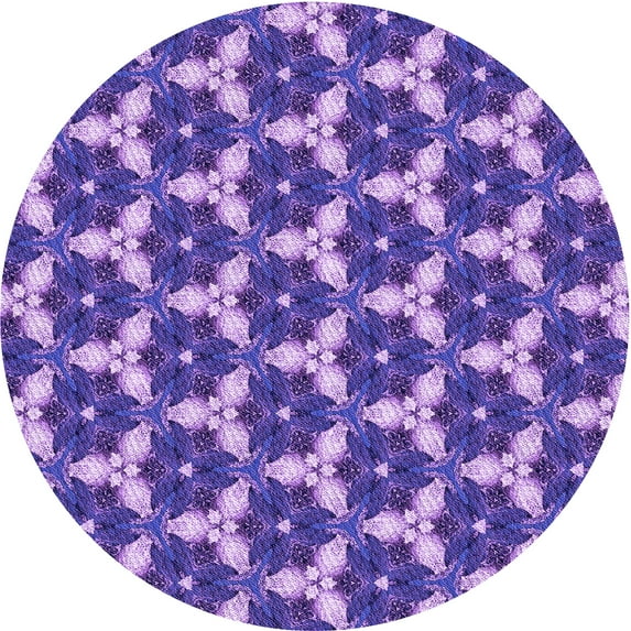 Ahgly Company Machine Washable Indoor Round Transitional Purple Amethyst Purple Area Rugs, 6' Round
