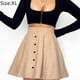 thumbnail image 2 of Falda corta de talle alto con cierre de botones para mujer, 2 of 5