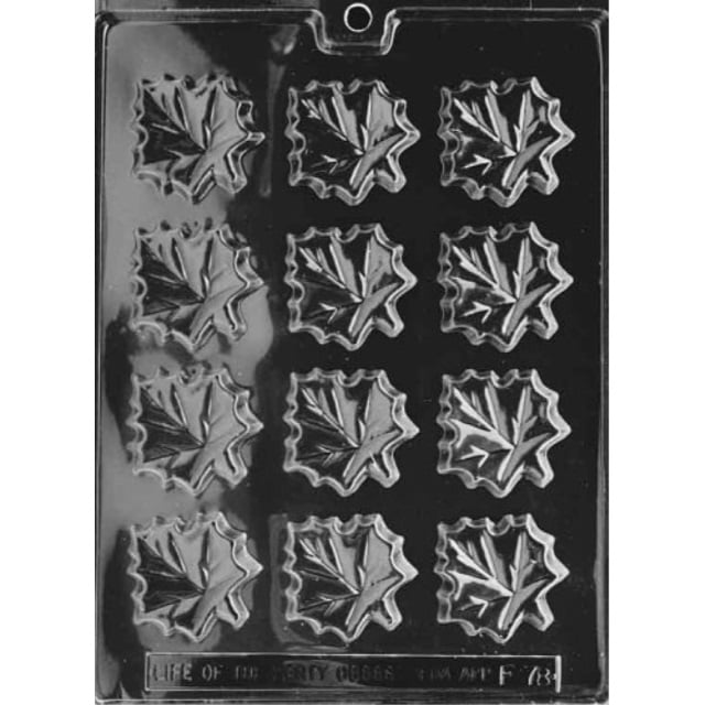 Cybrtrayd F078 Maple Leaves Chocolate Candy Mold with Exclusive Copyrighted Molding Instructions