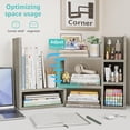 thumbnail image 5 of Desk Shelves Desktop Orgnizer Shlef - Black Office Organization for Top of Desk Organizers and Accessories Corner Bookshelf Table Top Shelving Small Hutch Decorations for Office, 5 of 16