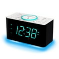 thumbnail image 5 of Emerson SmartSet 15W Wireless Ultra Fast Charging, Dual Alarm Clock Radio, Bluetooth Speaker, USB, Night LED, 1.4” Cyan LED Display, ER100401, 5 of 20