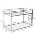 thumbnail image 6 of Metal Bunk Bed with Ladder and Full-Length Guardrail, Twin over Twin Bunk Bed Frame Heavy Duty Low Bunk Bed with Under Bed Storage Suitable for Teens Adults, Space-Saving No Box Spring Needed, Silver, 6 of 6