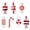 red and white, variant on Jlong 7PCS Christmas Tree Pendant Hanging Candy Decorations, 6in PVC Red and White Christmas Candy Window Ornaments, Candy Baubles Set for Christmas Tree, Home, Festival Party, Wedding Decor