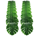 thumbnail image 1 of 2Pcs Artificial Palm Leaves Table Runners 86.6In/220cm Long Tropical Palm Leaves Table Runner Faux Leaf Table Cloth, 1 of 5