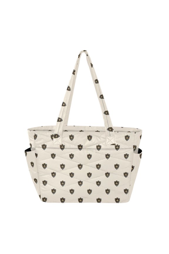 Women's Quilted Shield Tote Bag with Zipper Large Polyester Shoulder Bag with Laptop & Luggage Sleeve Cute Printed for Work School Travel