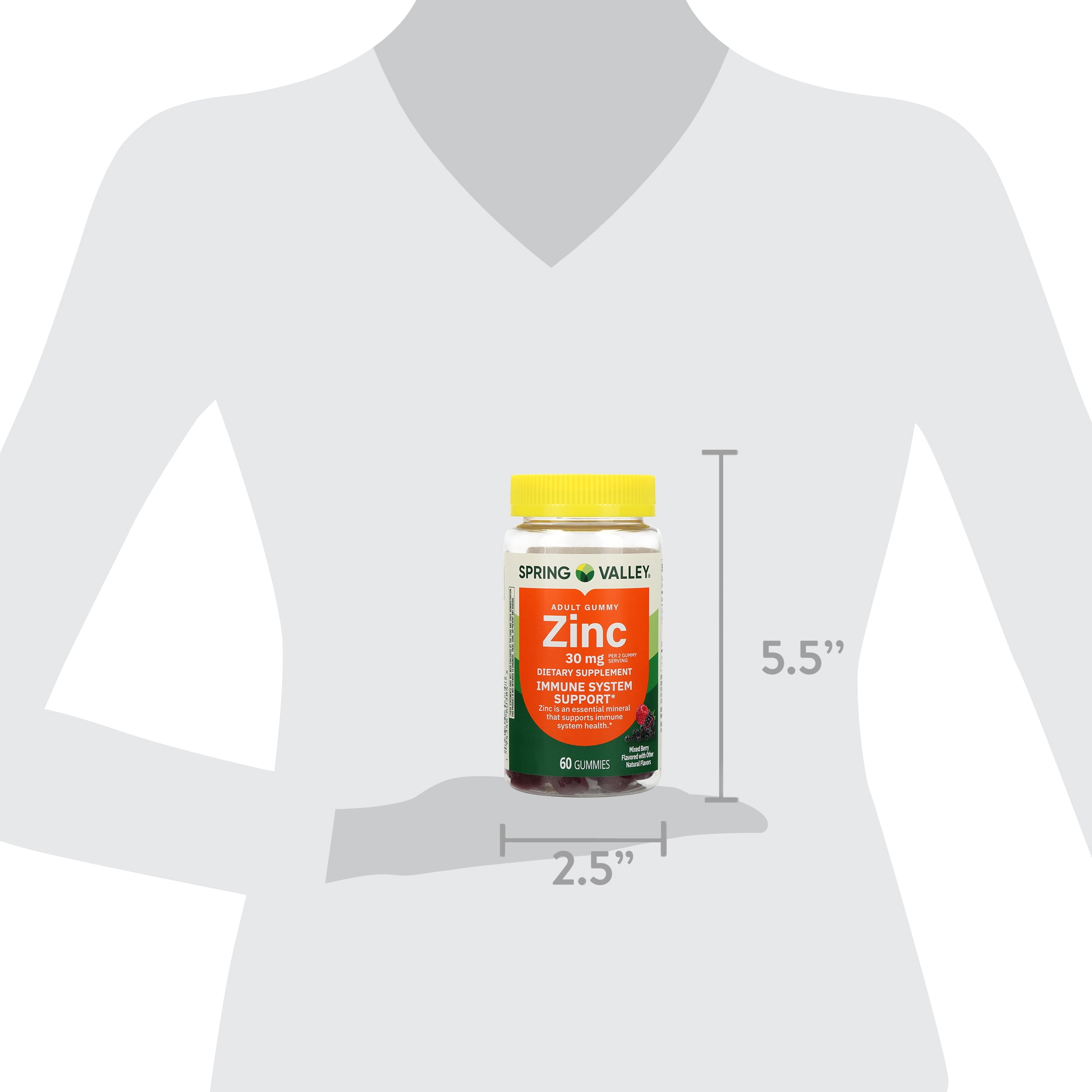 (3 pack) SV Zinc, 30 mg, 60 Gummies