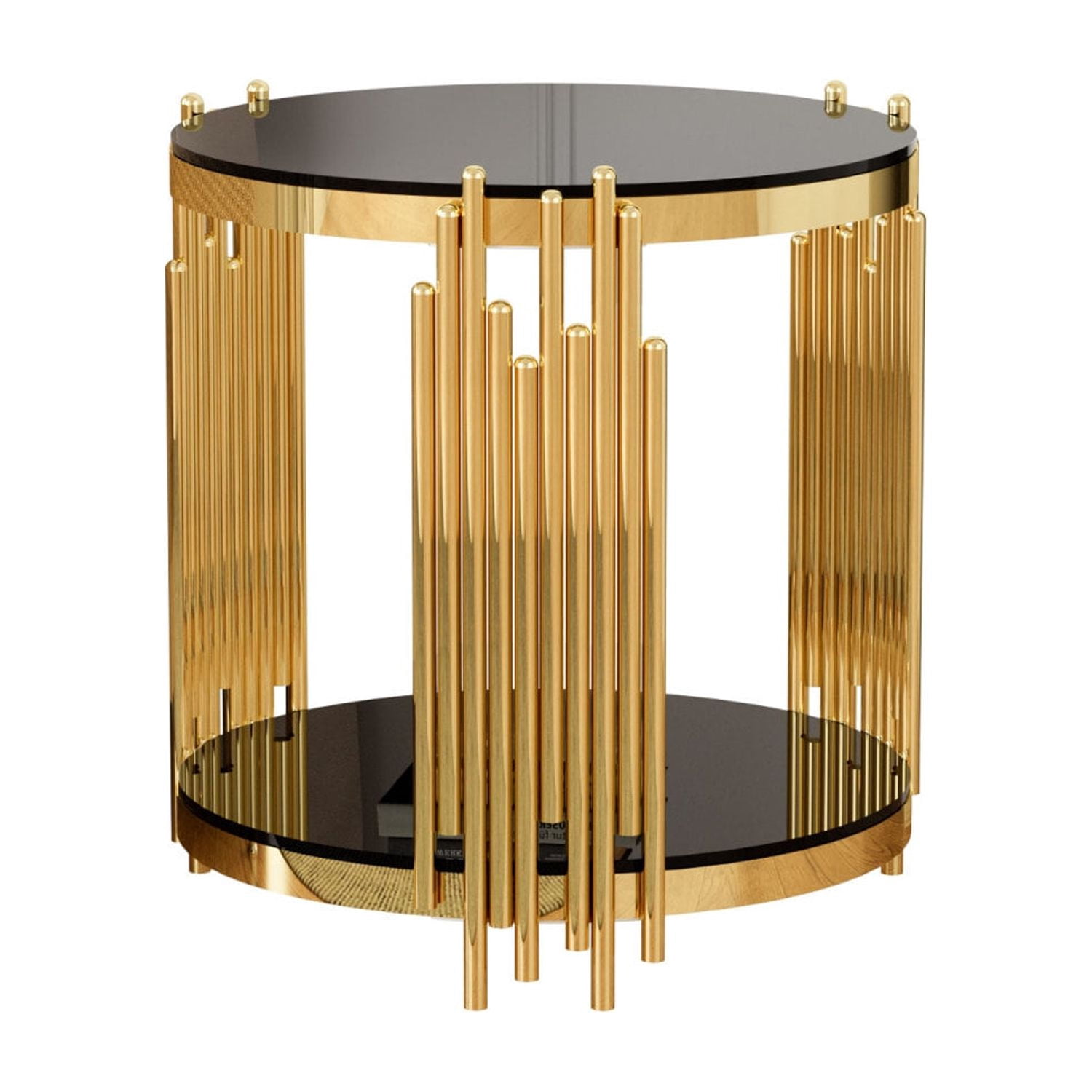 Round Coffee Tables Set of 3, Holaki 35.4" Modern Tempered Glass Coffee Table & 2 End Table with Stainless Steel Irregular Legs, Round Glass Table Set for Living Room