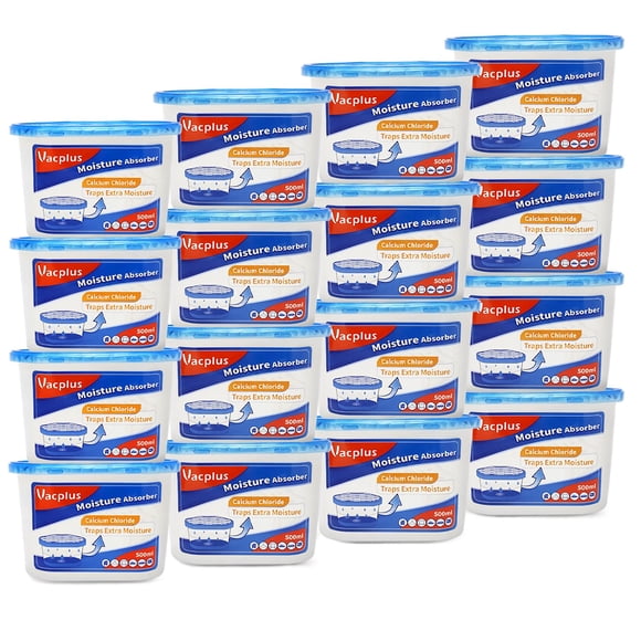 Absorbedor de humedad Vacplus, paquete de 16 unidades, 310 ml, para baño o armario