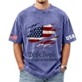 thumbnail image 2 of Youpwaven Men's 250th Anniversary USA Graphic T-Shirt, Vintage Washed We The People Patriotic Tee, Loose Fit Short Sleeve 1776-2026 Commemorative Top, 2 of 5